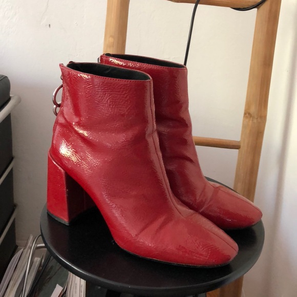 red patent boots zara